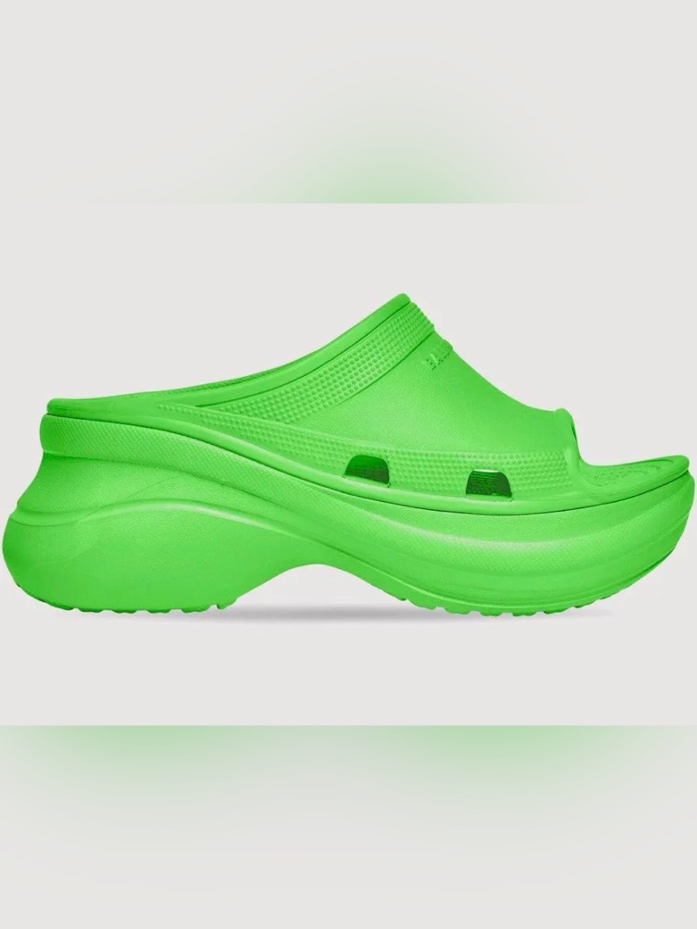 Balenciaga Women’s Neon Lime Green Slide Sandals